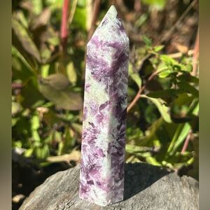 Lepidolite and Quartz Tower